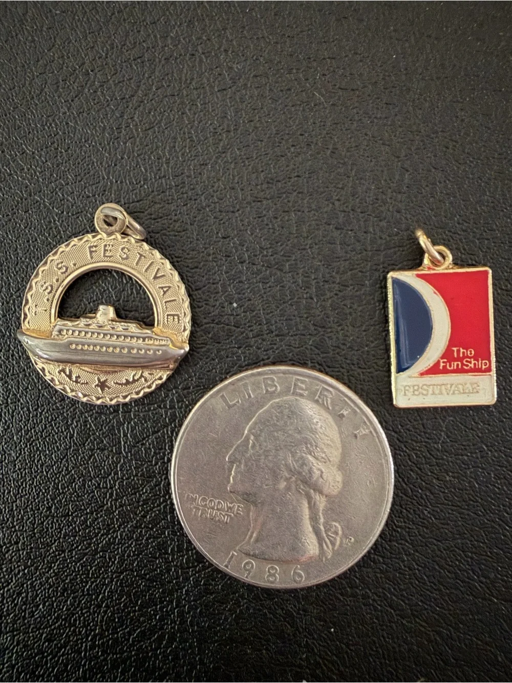 TSS Festivale Cruise Ship Charms - Silver & Enamel